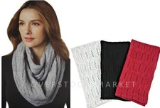 NEW WOMEN'S CELESTE WOOL & CASHMERE BLEND INFINITY SCARF SOFT! 30"x15"! VARIETY!