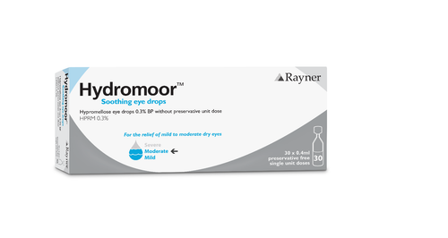 Hydromoor for dry eyes Hypromellose (60 x 0.4ml vials) Moorfields Rayner - Picture 3 of 5