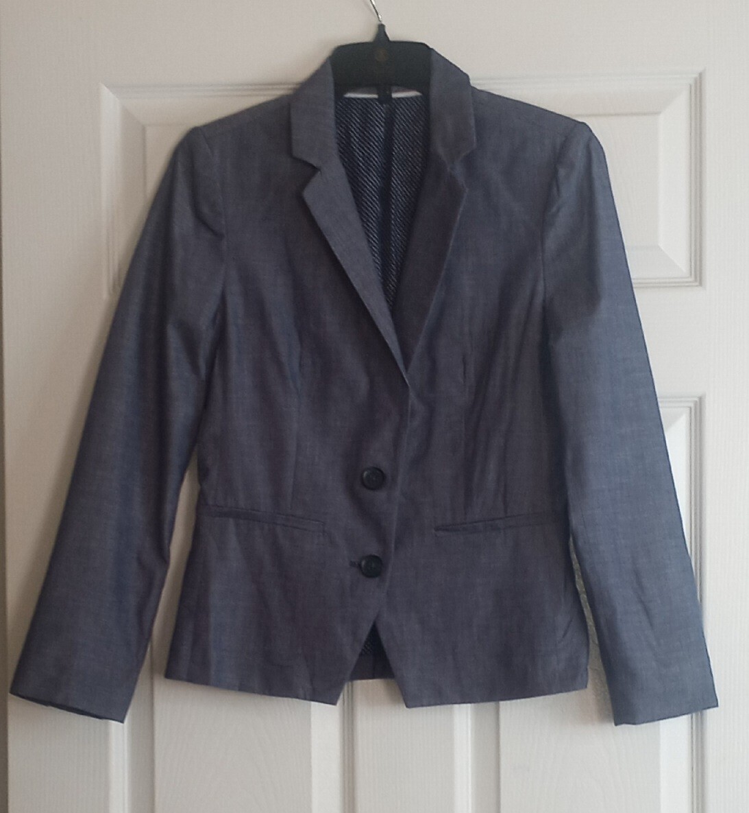 Express Chambray Blue Two Button Office Chic Clas… - image 1