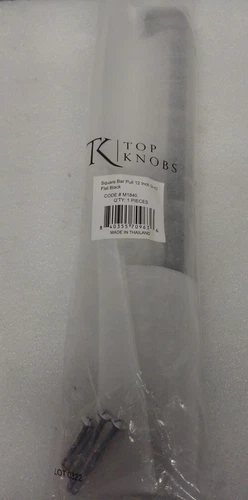 1PC Top Knobs M1840 Square 12" Center to Center Handle Cabinet Pull - Black - Picture 4 of 7