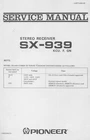 Service manual for Pioneer SX-939