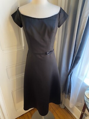 MORI LEE BY MADELINE GARDNER BLACK LOW CUT PARTY DRESS -NWOT-US 11-12-A  CLASSIC