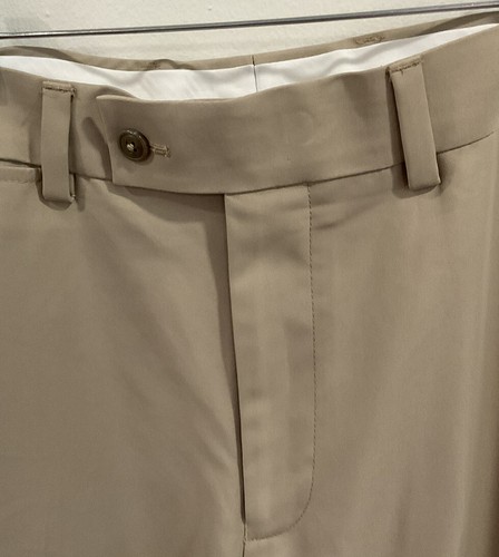 Alan Flusser Golf Pants Khaki Flat Front Size 34x32 - Picture 2 of 5