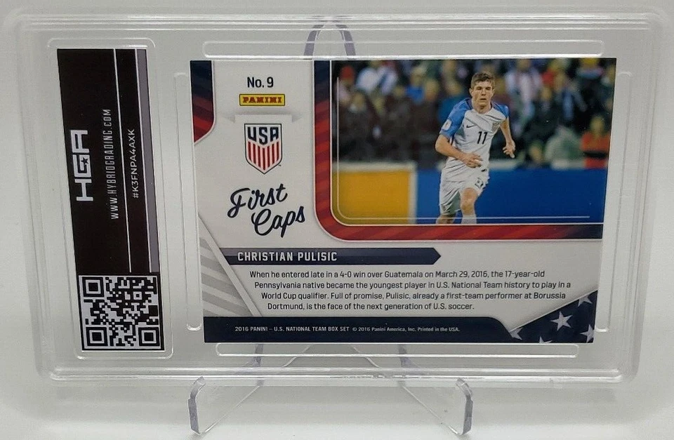 Christian Pulisic - #9 2016 Panini US National Team 'First Cap' - HGA 9.0 (AXK) - Image 4 of 4
