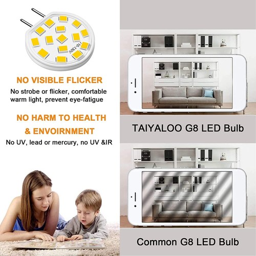 G8 LED Bulb Dimmable 20W-25W Halogen Equivalent 3000K 110V 3W T4 JCD Type Base - Picture 3 of 9