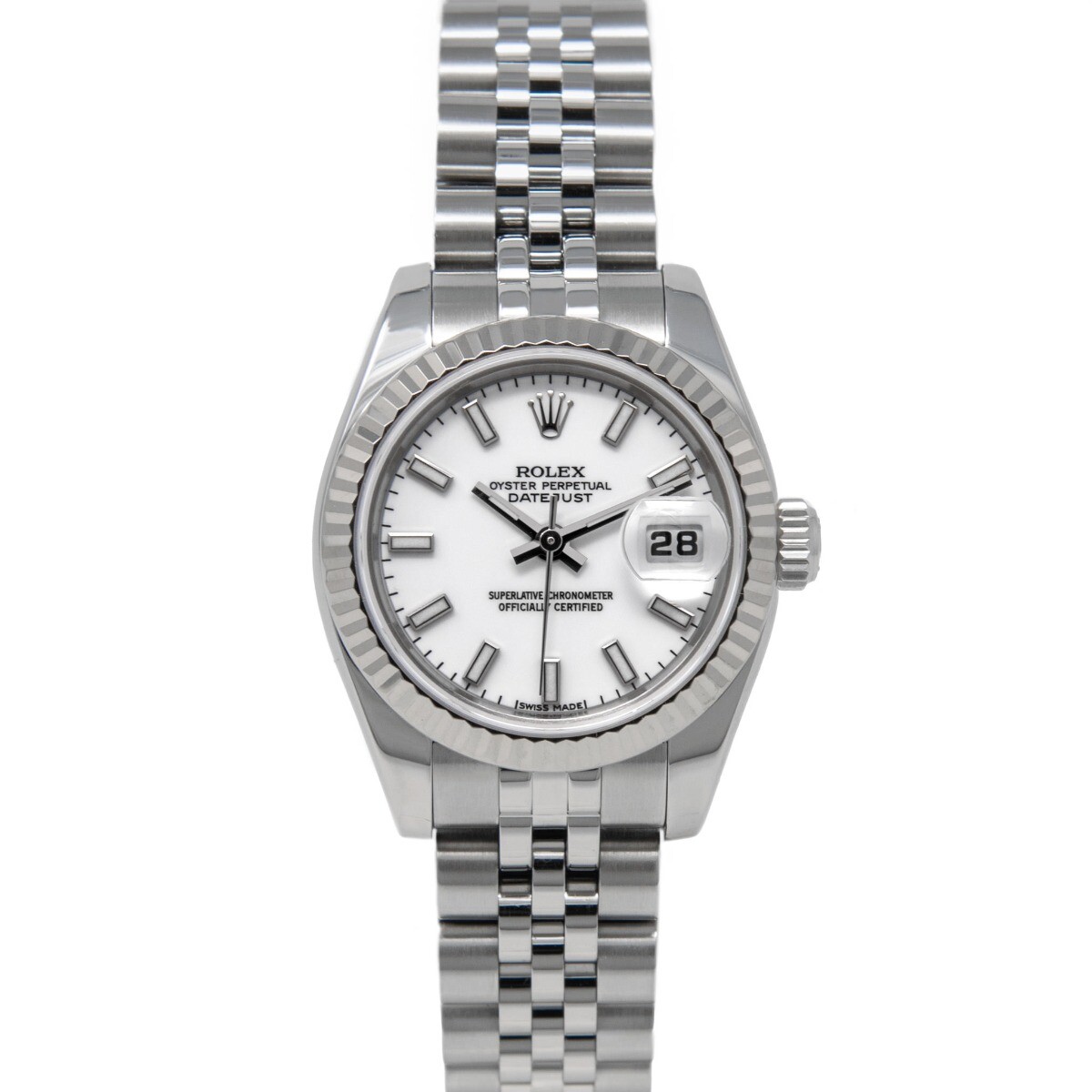 Rolex Lady-Datejust White Gold & Steel 179174 White Index, Jubilee - Pre-owned