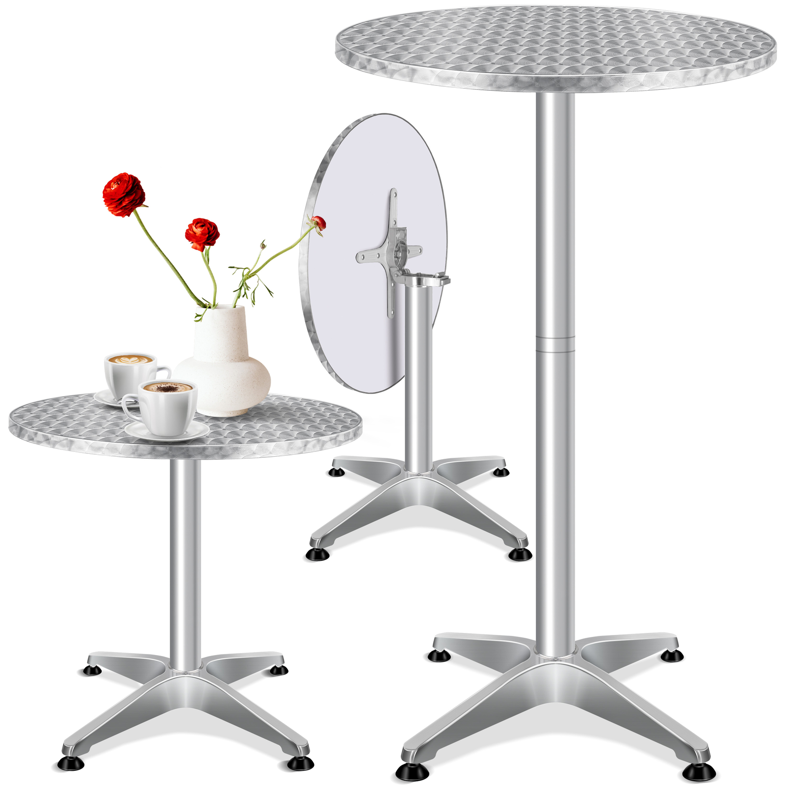 KESSER® Stehtisch klappbar Bistrotisch ALU 2in1 Bartisch Klapptisch Tisch Rund