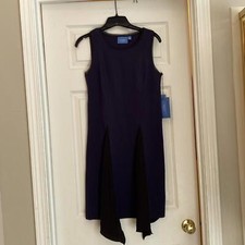 VERA WANG DRESS, SIZE XS, BLUE & BLACK, RAYON/NYLON/SPANDEX