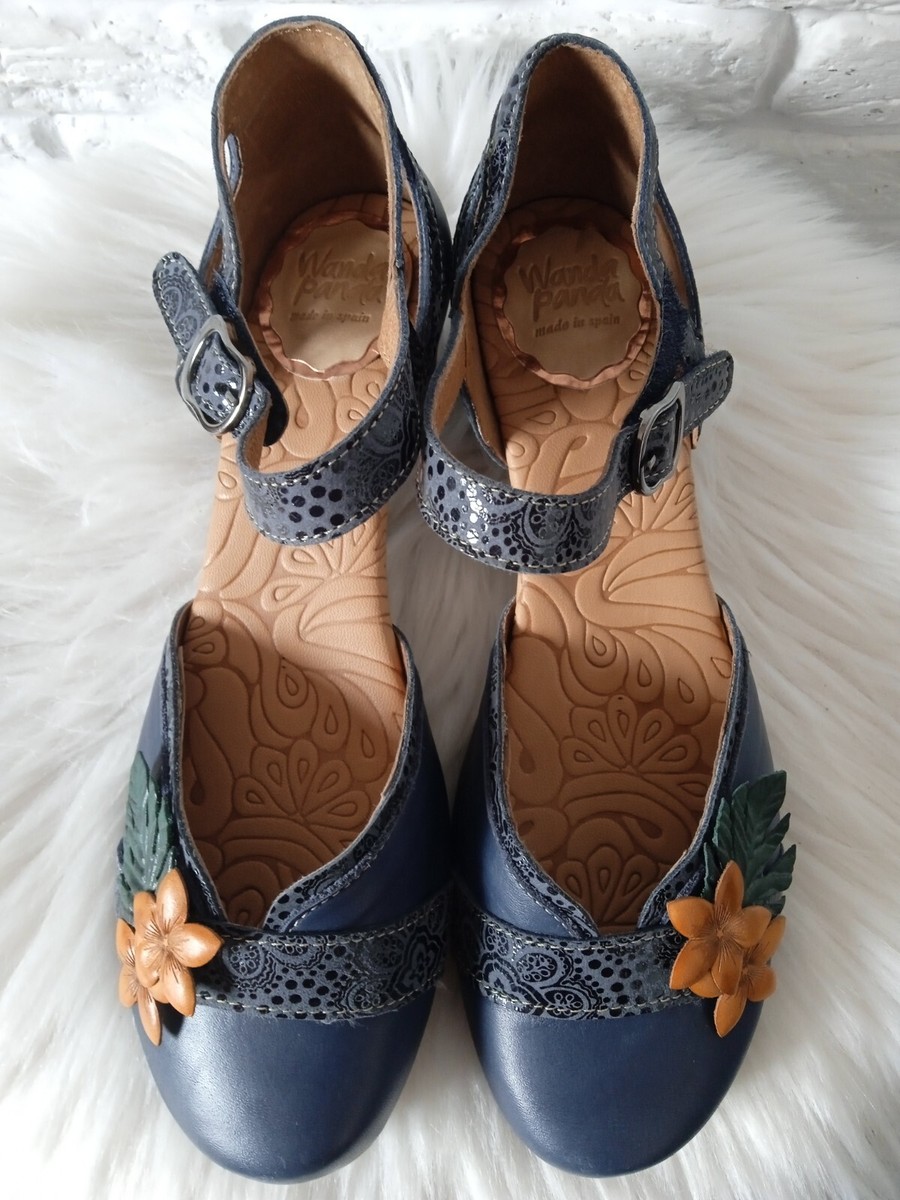 WANDA PANDA Blue Leather Spain Womens Shoes EU 38 US 7 | eBay