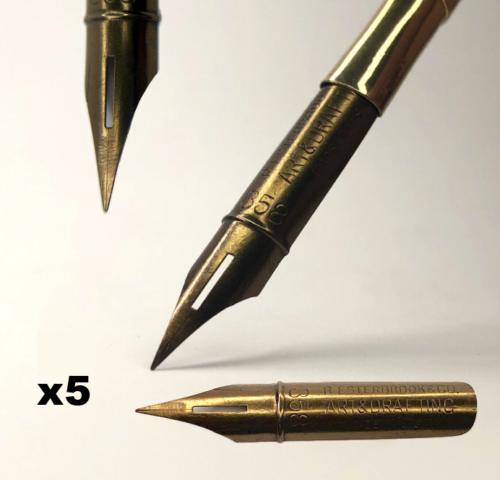 x5 NEW Esterbrook 358 Pen Nibs Vintage Dip Pen Bronze Dreampoint Fine Flexy - Afbeelding 1 van 4