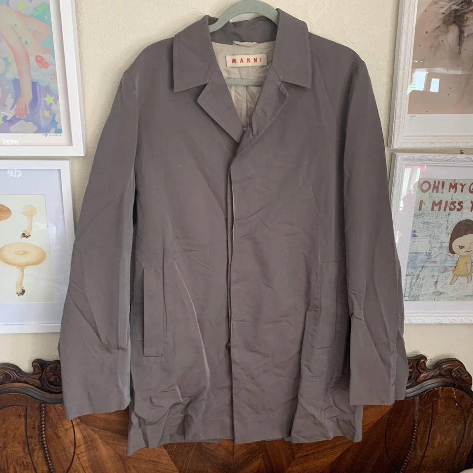 ABRIGO DE COCHE MARNI GRIS 50 PITTI UOMO PARA HOMBRE RARO TRINCHERA BOTÓN INVISIBLE BOLSILLOS ESPÍA Foto 2 de 4