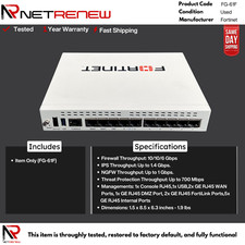 Fortinet FG-61F 5x GE RJ45 ports Next-Generation Firewall
