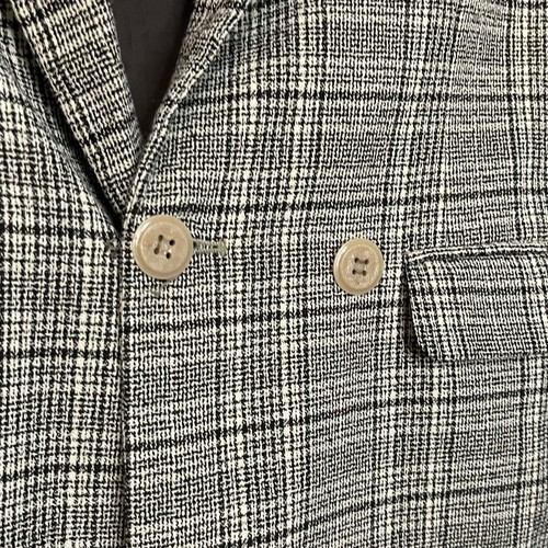 Bafabas Blazer Jacket Boys Large Black Plaid Double Breasted Preppy Academia - Picture 4 of 13