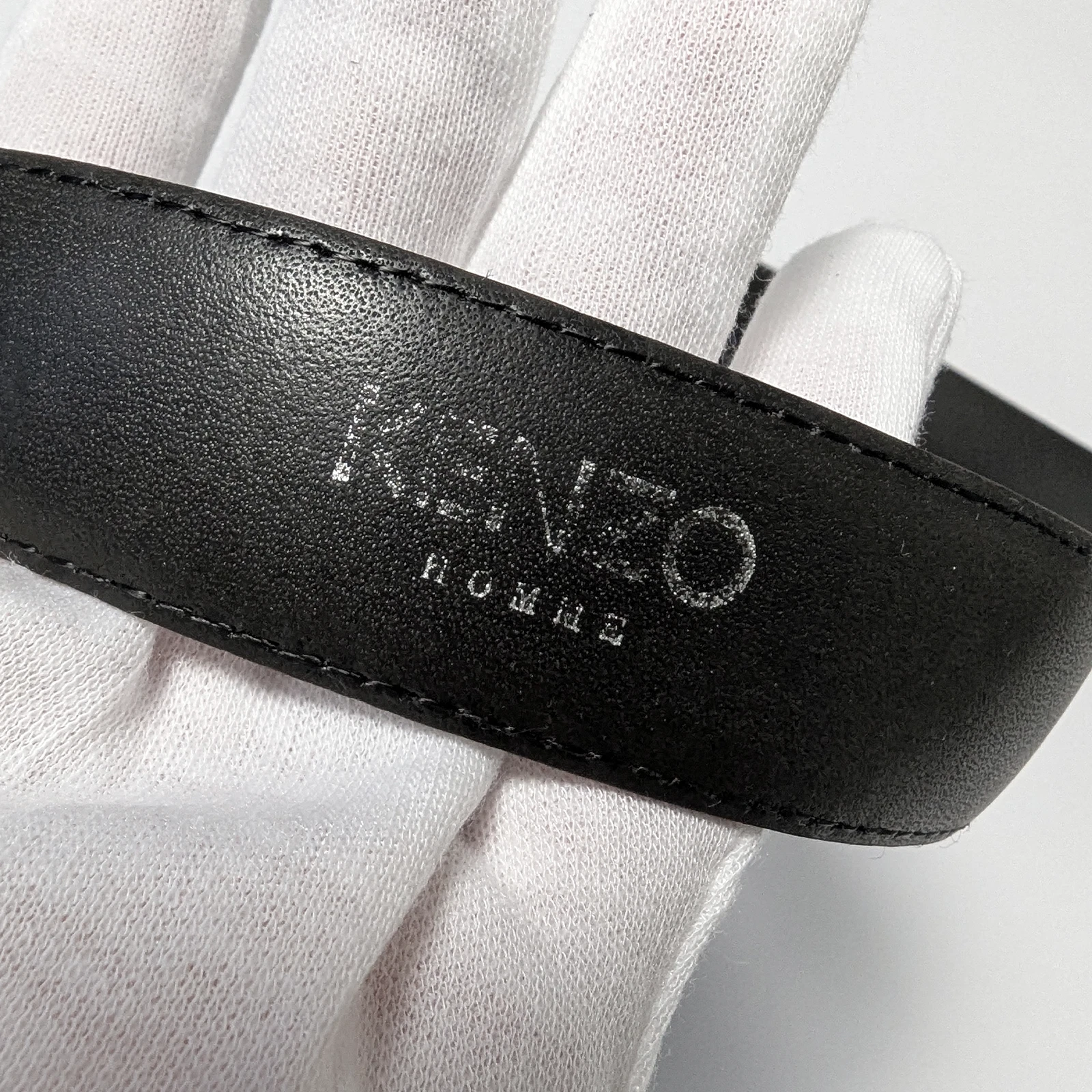 Cintura abito Kenzo vintage anni 90 pelle nera fibbia metallo classica taglia 32 34 M