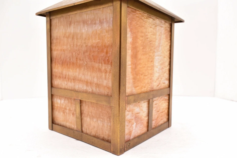 Arts & Crafts Mission Style Slag Glass Light Fixture Lamp Shade Small 8.25 x 5" - Image 3 of 4