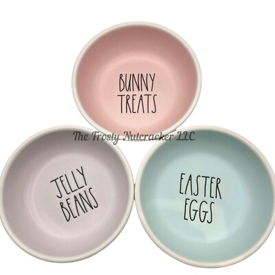 Rae Dunn Easter Snack Ceramic Bowls Jelly Beans Bunny Treats Easter Eggs R3