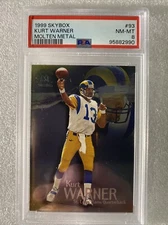 1999 Skybox Molten Metal #93 Kurt Warner PSA 8  HOF RC (3)