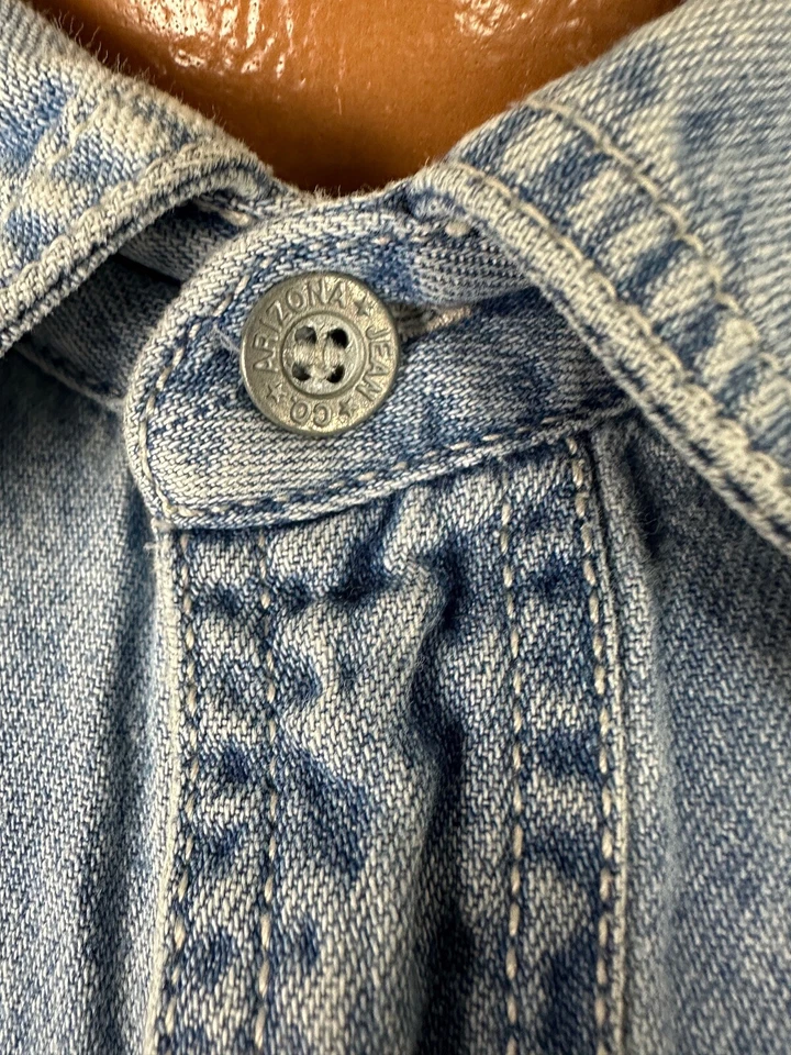Camisa Denim Arizona Años 90 De Colección Hombres Grande Azul Manga Larga Exterior Grunge MANCHA Foto 3 de 4