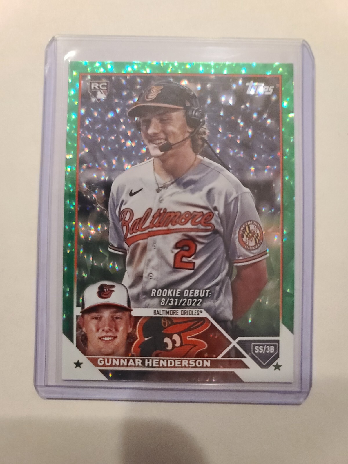 2023 Topps Update Gunnar Henderson RC #US18 Green Foil Parallel 315/499 Orioles