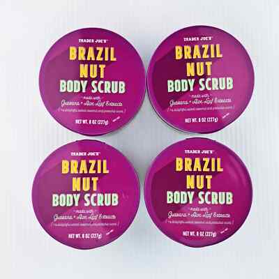 Trader Joes Brazil Nut Body Scrub Lot 4 Caramel Pistachio Limited Release NEW