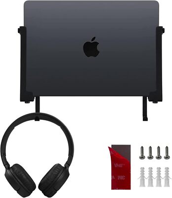 IFCASE Aluminum Wall Laptop Mount Holder for Macbook Air, Pro, Surface, Black 