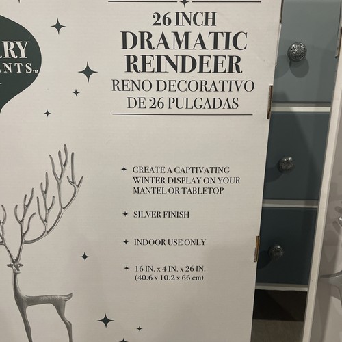 ALDI Merry Moments Sculpted Black Reindeer Pottery Barn Dupe NEW In Box Set Of 3 - Picture 9 of 14