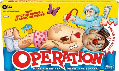 Hasbro Operation Electronic Board Game with Doctor Cards and Ailments, Ages 6+