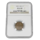 1909 S VDB Wheat Cent NGC Graded MS 64 RB United States Coin NR #C739-3
