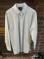 Stafford Mens Dress Shirt 16 1/2 34/35 White Wrinkle Free Long Sleeve ButtonUp
