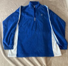Vintage 90  s Men  s Fila Fleece 1/4 Zip Pullover Blue/White Large Excellent