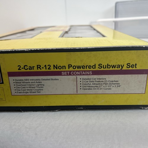 MTH RailKing 30-2727-3 MTA Red R-12 Non-Powered 2-Car Subway Add On Set O Used - Picture 24 of 24