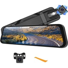 9.66" Mirror Dash Cam Rear View Mirror Camera Front and Rear 1080P Backup Cam...