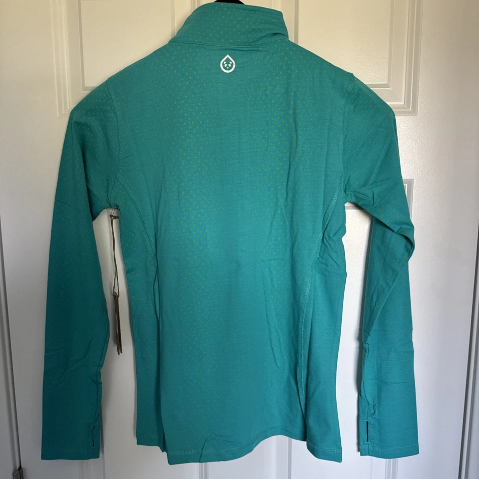Tasc 女式 Sideline Quarter 拉链套衫竹性能 - 蓝绿色 - 小号 - 全新 — 第 2/4 张图片