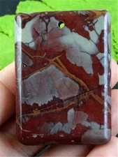 EX35683 45x33x6mm Natural Noreena Jasper Oblong Pendant Bead