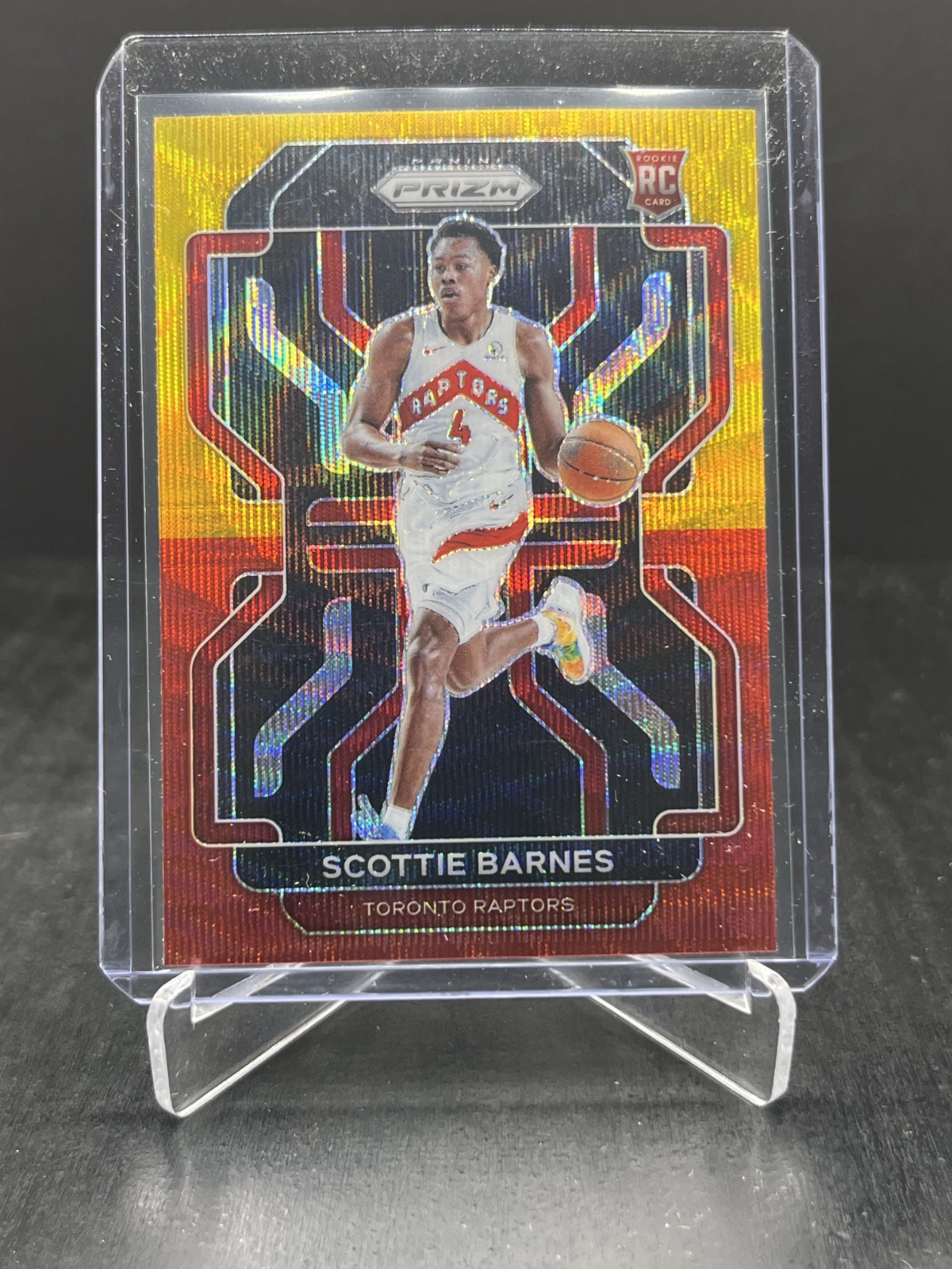 2021-22 Panini Prizm Basketball Scottie Barnes RC Rookie Red/Gold Wave #320