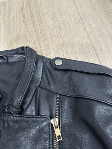 Vintage Leather Black Gandalf Detroit Leather Rockstar Jacket Size 13 - Picture 15 of 17