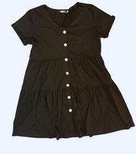 Aifer Little Black Dress! Size medium With Gold Color Buttons - Babydoll Style