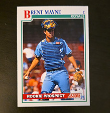 SCORE 1991 Brent Mayne Kansas City Royals #765 Rookie Prospect MLB Card. rookie card picture