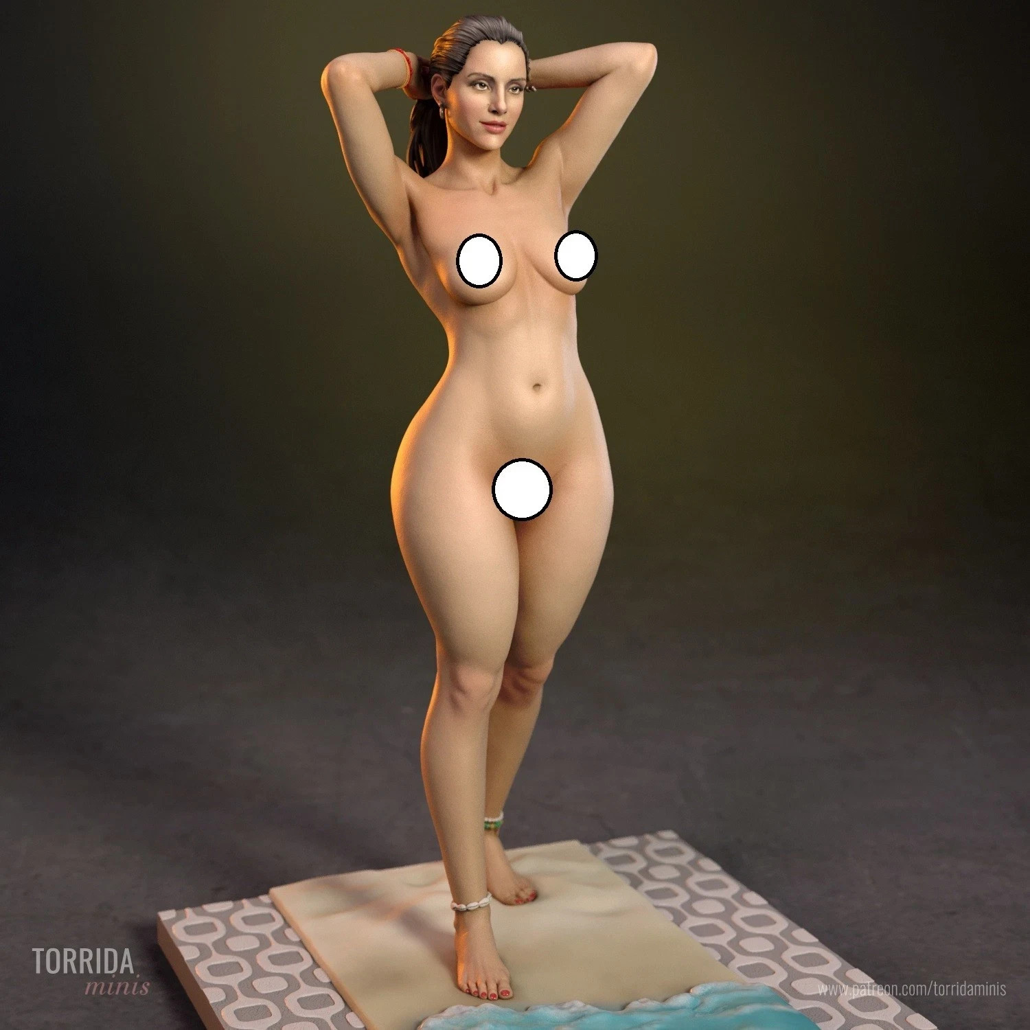 Figura Niña Ipanema 25 Cm Resina Pintada a Mano Estatua Impresa en 3D