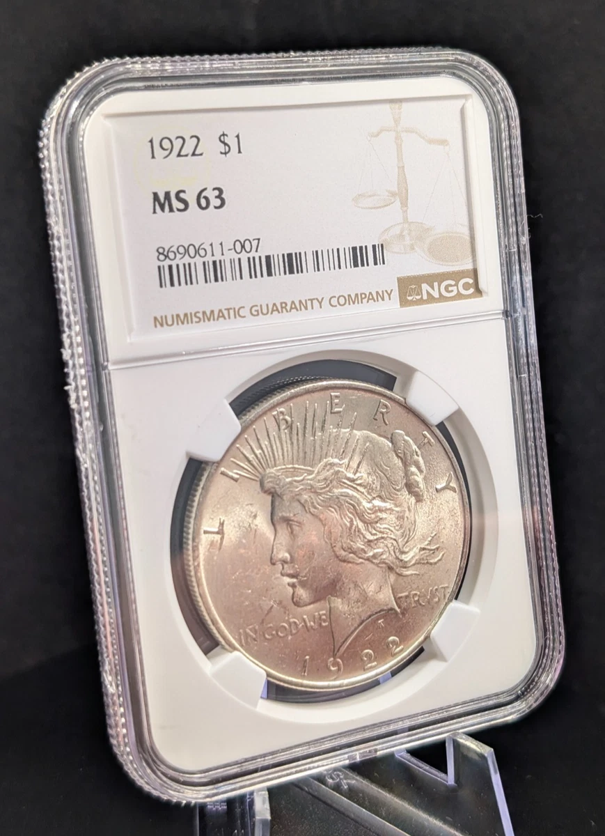 MS 63 Graded 1922 Year NGC Certified Peace Dollars (1921 MS 63 Graded 1922 Year NGC Certified Peace Dollars (1921
