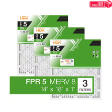 14 x 18 x 1 Standard Pleated Air Filter FPR 5, 3-Pack, Air Filters Replacement