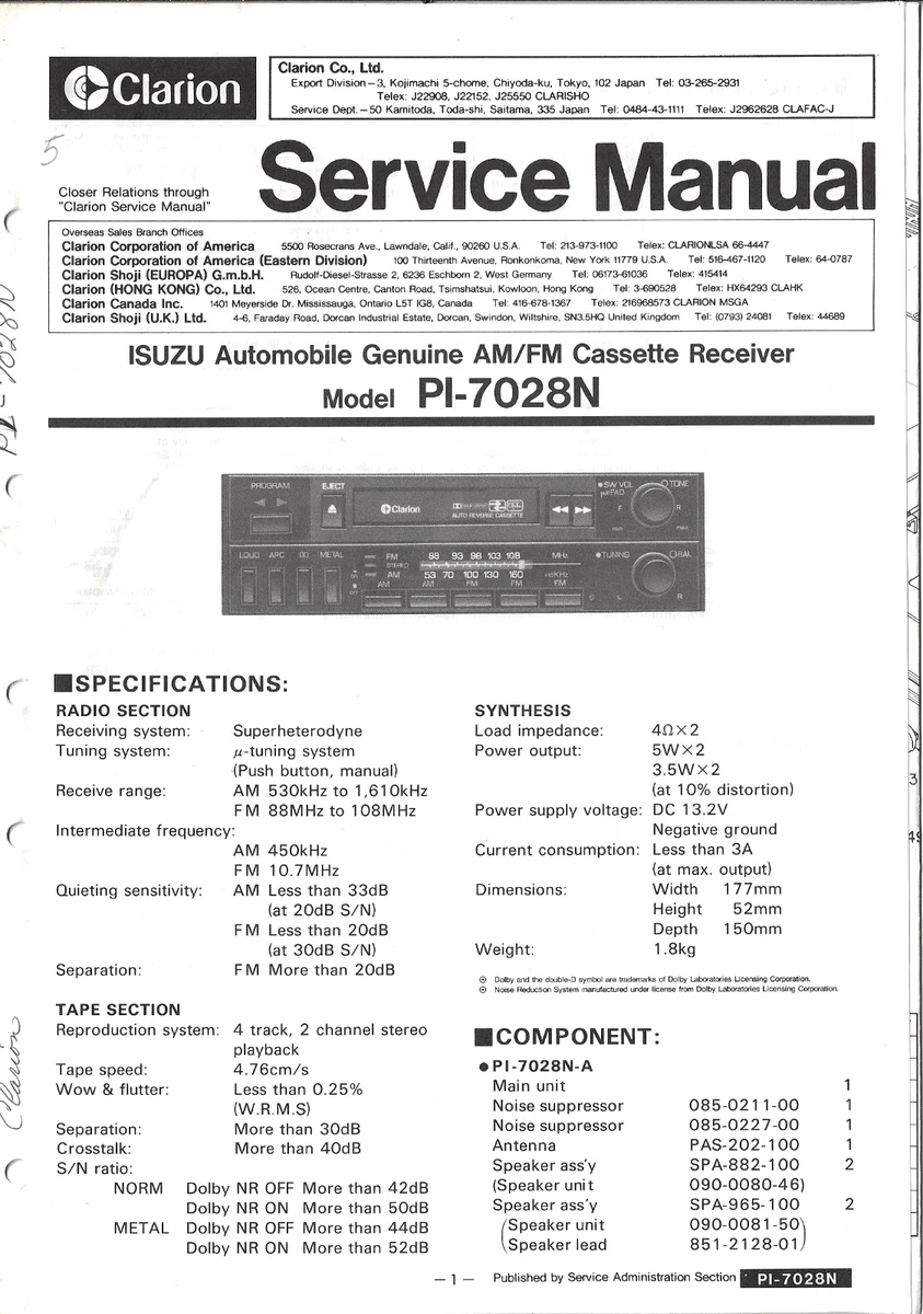 Clarion Vintage Electronics for sale | eBay