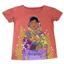Piccolina Malala Yousafzai Coral Graphic Tee - Size Large
