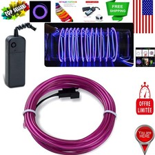 9ft Flexible EL Wire Neon Light for Parties Halloween - Adjustable Purple Glow