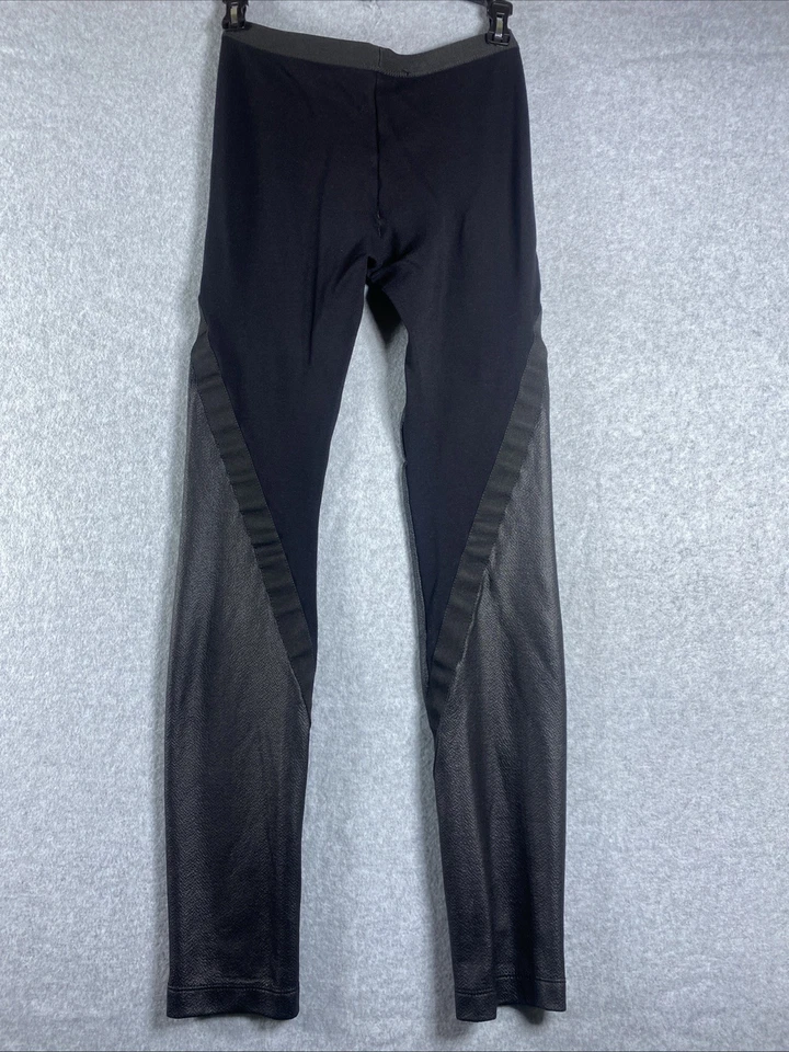 BCBG MAXAZRIA Women XS Black Two Tone Leggings Pants Edgy Punk Rocker - Image 4 of 4