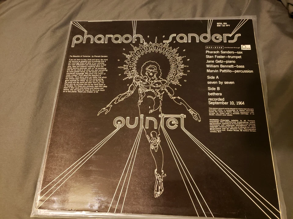 Pharaoh Sanders Quintet* – Pharaoh Sanders Quintet EX  UK FONTANA 1966  ESP-DISK - Image 2 of 4