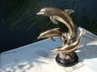 LG Bronze Dolphin Sculpture w'Black Marble Base-18 Photos-TALENTED ARTIST — photo 6