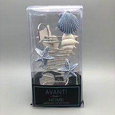 Avanti Home Abstract Coastal Shower Curtain Hooks Set Of 12 Blue White Beach Avanti Home Abstract Coastal Shower Curtain Hooks Set Of 12 Blue White Beach