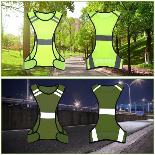 Reflective Running Vest Large Pocket High Visibility Walking Gear Night - Picture 19 of 24