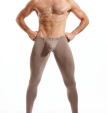 N2N Bodywear Men's Modal Pouch Long John Tights Size L Lead Grey NWT
